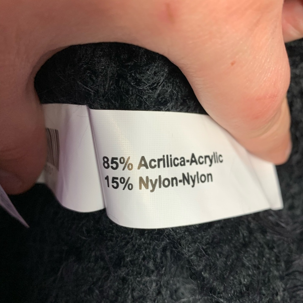 Subdued Black Fuzzy Comfy Open Front Cardigan Os - image 5